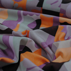 Canvas Cotton Abstract - Violet - Orange - Calissone
