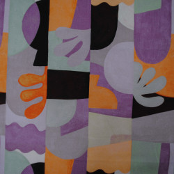 Canvas coton Abstract - Violet - Orange - Calissone