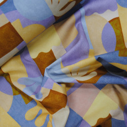 Canvas Cotton Abstract - Blue - Ocher - Calissone