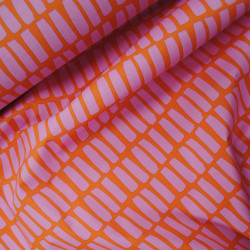 Pink coated cotton on orange - Calissone