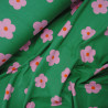 Cotton jersey green flowers - Calissone