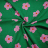 Cotton jersey green flowers - Calissone