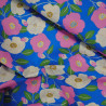 Popeline de coton florale bleue - Calissone
