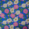 Popeline de coton florale bleue - Calissone