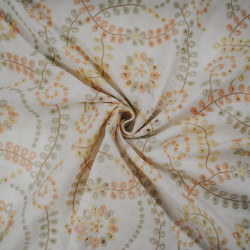 Broderie anglaise végétal pastel - vert - Calissone