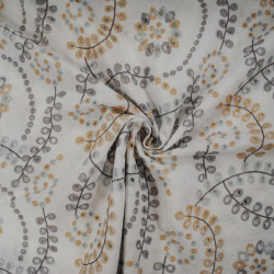 Broderie anglaise végétal pastel - Bleu - Calissone