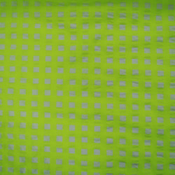 Cotton seersucker gingham large checks - Neon yellow - Calissone