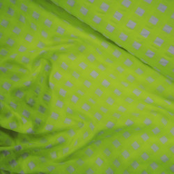 Cotton seersucker gingham large checks - Neon yellow - Calissone
