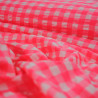 Coton seersucker vichy grands carreaux - Rose fluo - Calissone