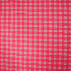 Coton seersucker vichy grands carreaux - Rose fluo - Calissone