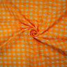 Coton seersucker vichy grands carreaux - Orange fluo - Calissone