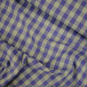 Cotton Vichy dyed - blue and mint green - Calissone