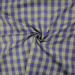 Cotton Vichy dyed - blue and mint green - Calissone