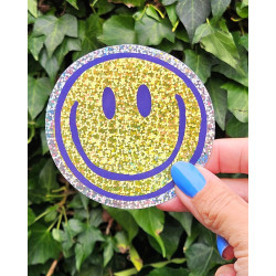 Smiley Glitter Sticker - Radiant Vibes and Positivity - Calissone