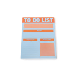 Notepad to do list - blue and orange - Calissone