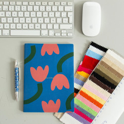 Tulip notebook - Blue and pink - Calissone