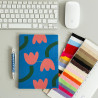 Tulip notebook - Blue and pink - Calissone