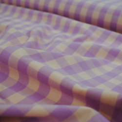 Coton vichy fil teint - Lilas et Bubble - Calissone