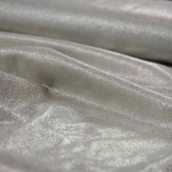Iridescent silver fluid linen viscose - Calissone