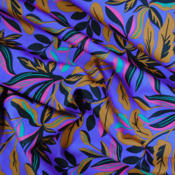 Satin de coton floral Lush leaves - Nerida Hansen - Calissone