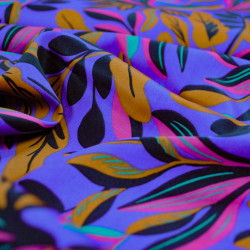 Satin de coton floral Lush leaves - Nerida Hansen - Calissone