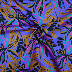 Floral cotton satin Lush leaves - Nerida Hansen - Calissone