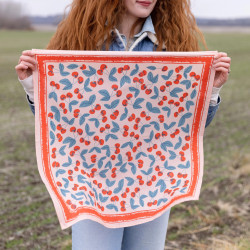 Cotton scarf / bandana 55cm - Cherry - Calissone