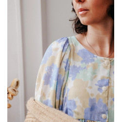 Viscose peonies - celestial - Calissone
