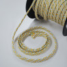 Flat woven cord 7mm - Ecru / yellow / green - Calissone