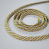 Flat woven cord 7mm - Ecru / yellow / green - Calissone