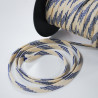 7mm flat braided cord - light beige / royal - Calissone