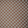 Double gaze de coton - Damier écru et taupe - Calissone