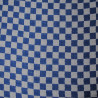Double gaze de coton - Damier bleu ciel et bleu - Calissone