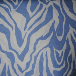 Viscose lin zèbre - Bleu ciel et blanc - Calissone