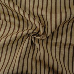Striped woven linen - Natural and brown - Calissone