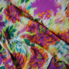 Satin de viscose florale Floue - Purple et orange - Calissone