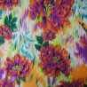 Satin de viscose florale Floue - Purple et orange - Calissone
