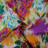 Satin de viscose florale Floue - Purple et orange - Calissone