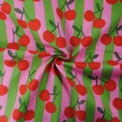 Poppy cotton poplin - Cherries - Calissone