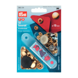 Pression anorak + outil - 15mm Dorée - Calissone