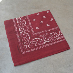 Carré de coton bandana 55cm - Motif cachemire - Calissone