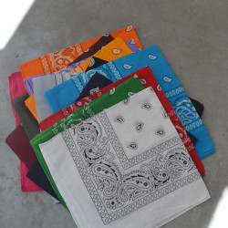Bandana 55cm cotton square - Cashmere motif - Calissone