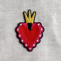 Raspberry queen heart - Iron-on patch - Calissone