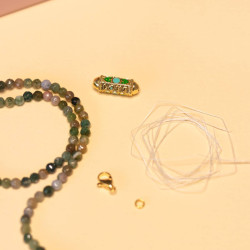 DIY Jewelry Kit - necklace made of natural Indian Agate stones - Calissone