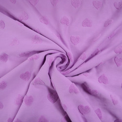 Jersey éponge coeur - Lilas - Calissone