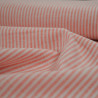 Lin coton tissé à rayures - Rouge pâle - Calissone