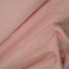 Lin coton tissé à rayures - Rouge pâle - Calissone