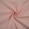 Lin coton tissé à rayures - Rouge pâle - Calissone