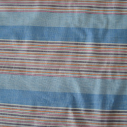 Coton tissé à rayures - Bleu - Calissone