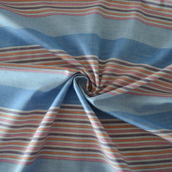 Striped woven cotton - Blue - Calissone
